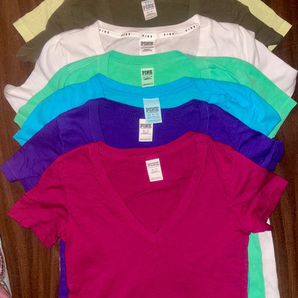 Vibrant xs V-Neck T-Shirts from Victoria’s Secret Set.